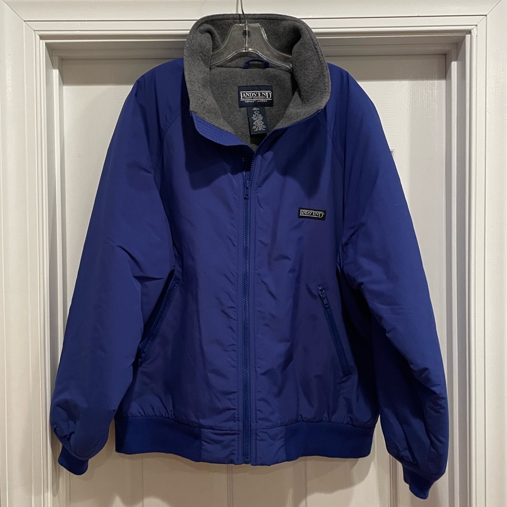 Lands' End Men's Royal Blue Puffer Jacket Size Large